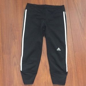 Adidas striped black capri leggings like new  XS